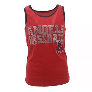 Girls Youth Size MLB Los Angeles Angels Tank Top Shiny Logo Size XL